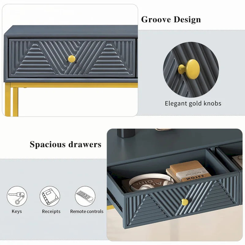 Console moderne et élégante avec rangement, grise