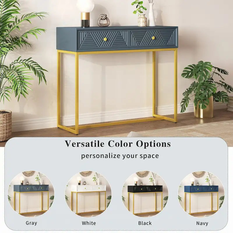Console moderne et élégante avec rangement, grise
