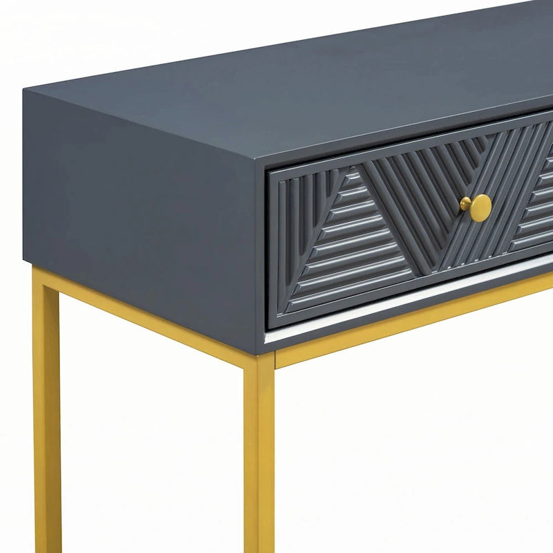 Console moderne et élégante avec rangement, grise