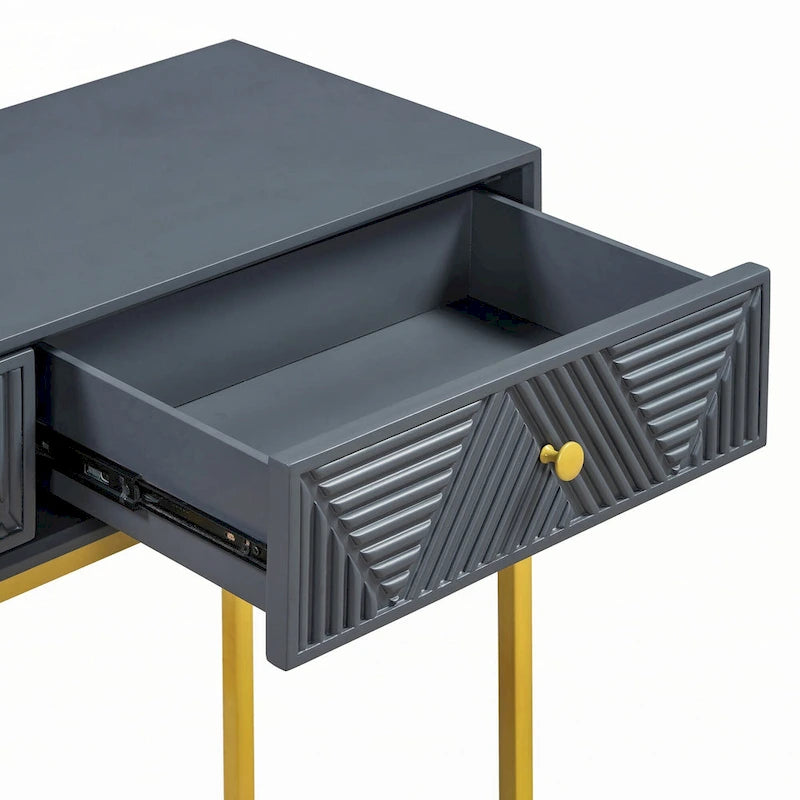 Console moderne et élégante avec rangement, grise