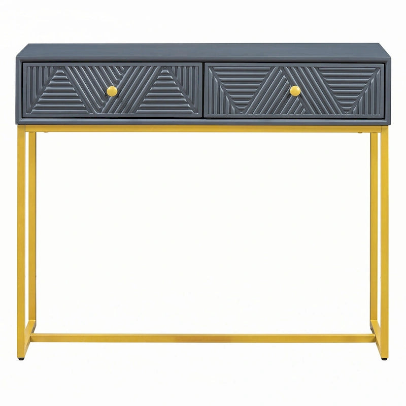 Console moderne et élégante avec rangement, grise