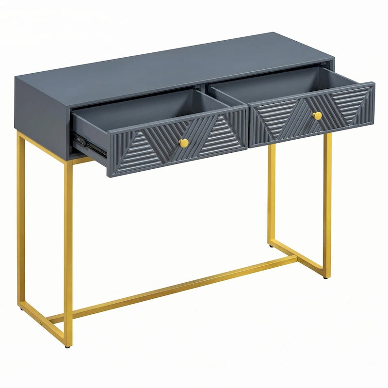 Console moderne et élégante avec rangement, grise