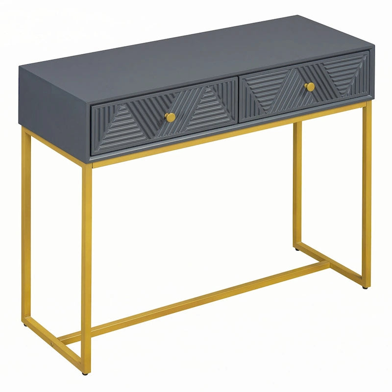 Console moderne et élégante avec rangement, grise