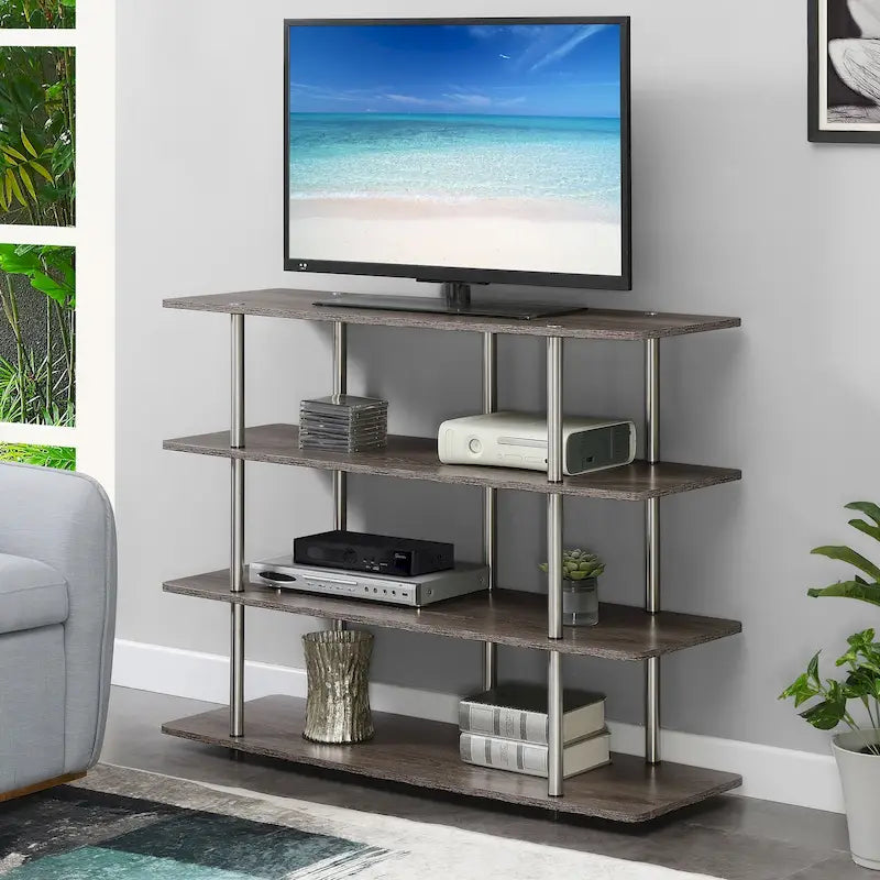 Meuble TV haut XL 55" à 4 niveaux - Montage sans outils