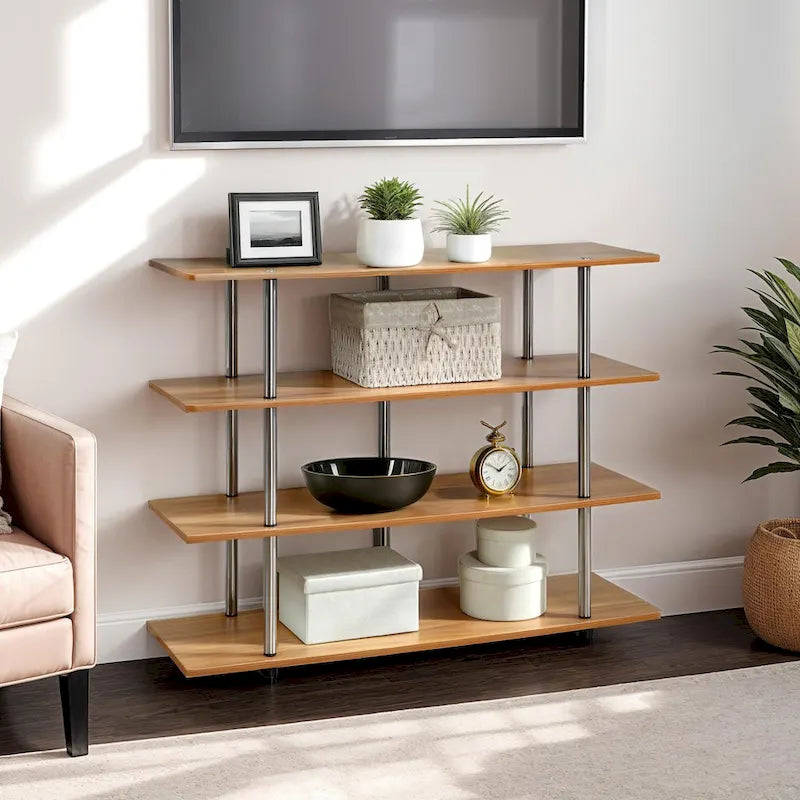 Meuble TV haut XL 55" à 4 niveaux - Montage sans outils