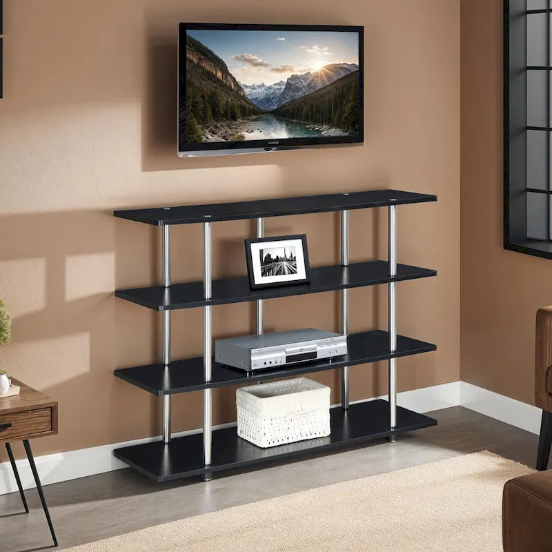 Meuble TV haut XL 55" à 4 niveaux - Montage sans outils
