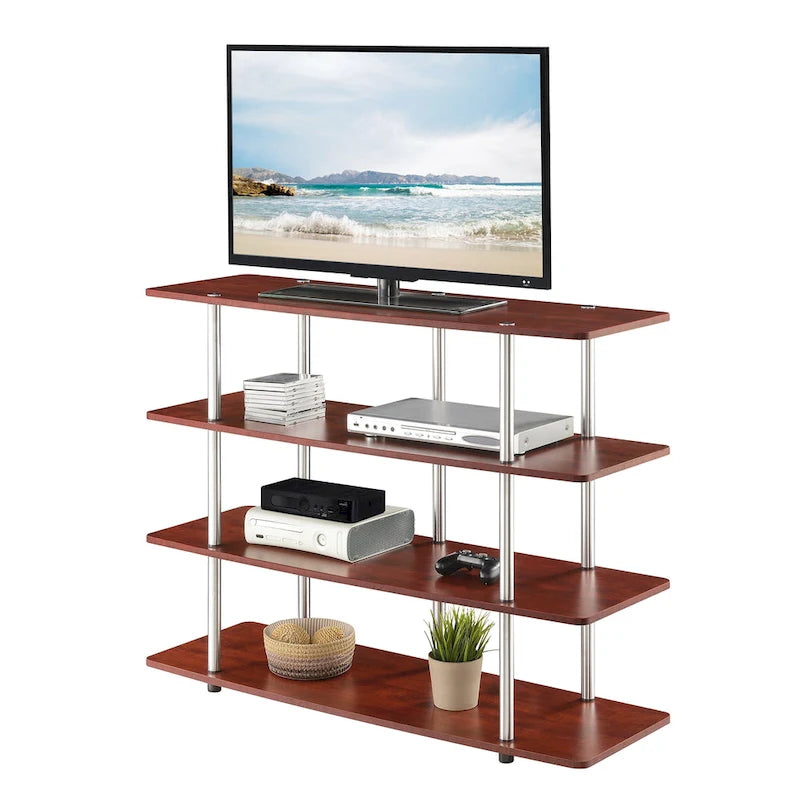 Meuble TV haut XL 55" à 4 niveaux - Montage sans outils