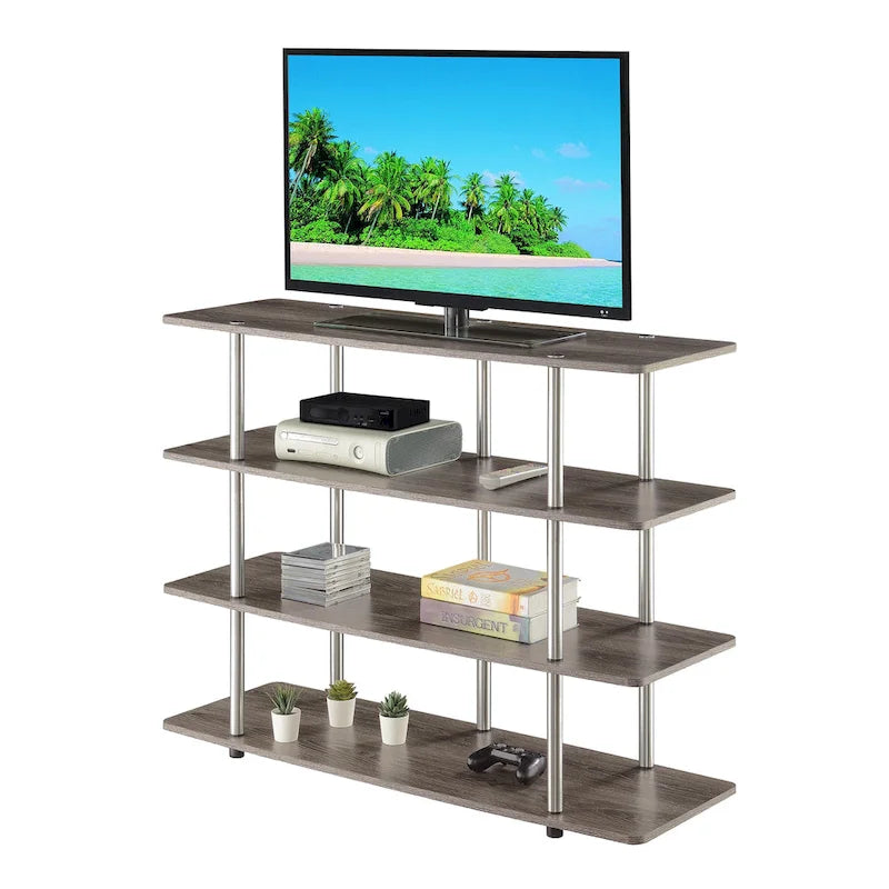 Meuble TV haut XL 55" à 4 niveaux - Montage sans outils