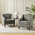 Fauteuil rembourré avec clous décoratifs - Lot de 2