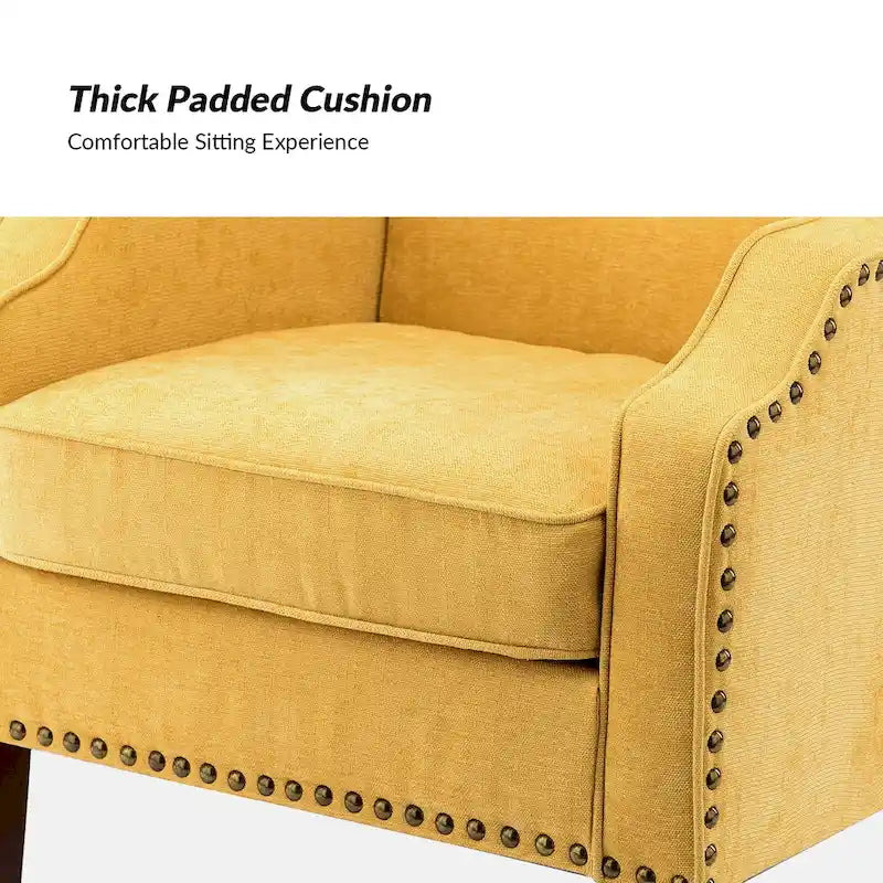 Fauteuil rembourré avec clous décoratifs - Lot de 2