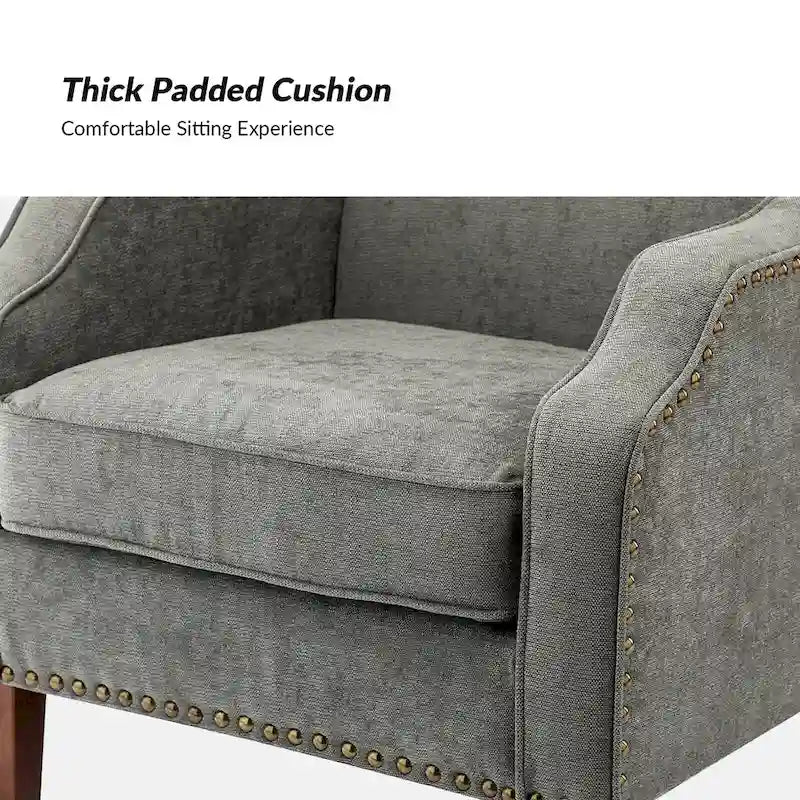 Fauteuil rembourré avec clous décoratifs - Lot de 2