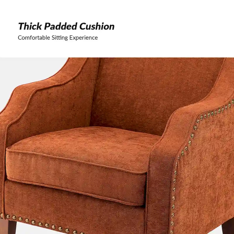 Fauteuil rembourré avec clous décoratifs - Lot de 2