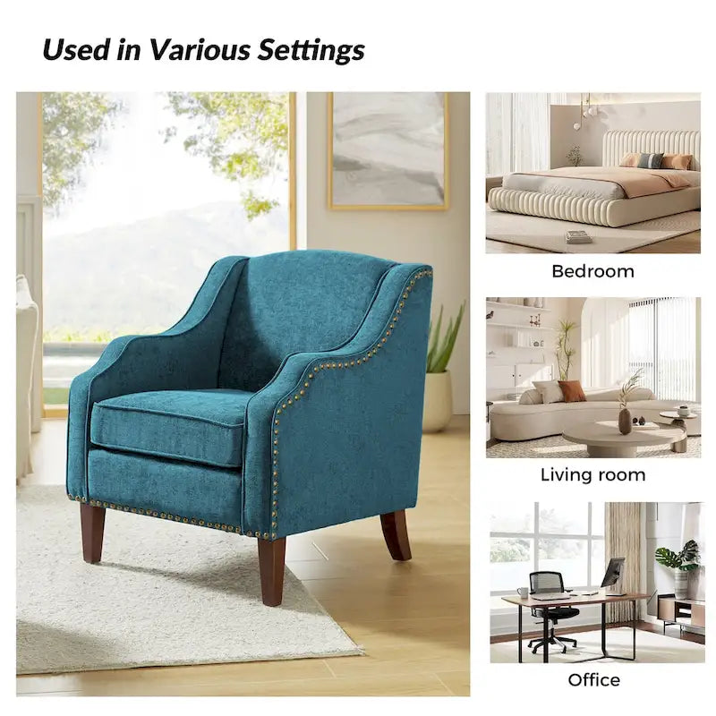 Fauteuil rembourré avec clous décoratifs - Lot de 2