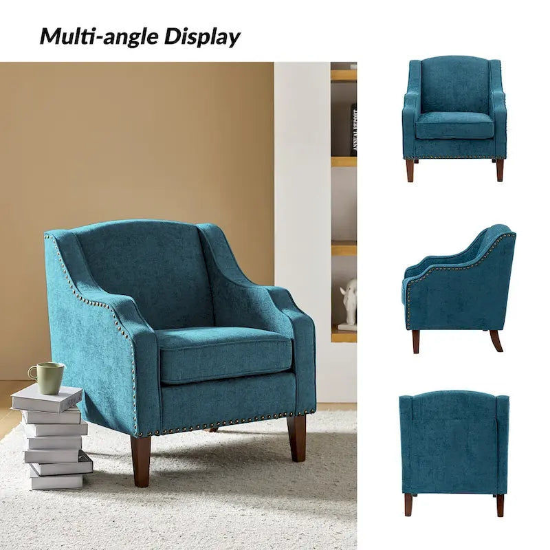 Fauteuil rembourré avec clous décoratifs - Lot de 2