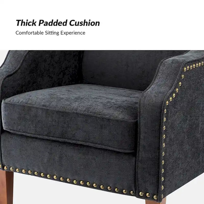 Fauteuil rembourré avec clous décoratifs - Lot de 2