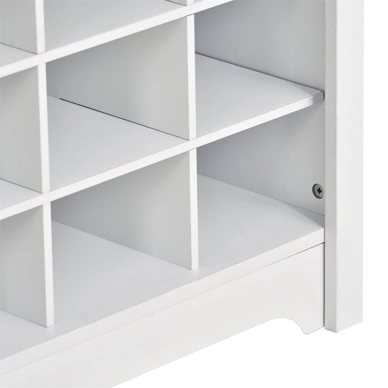 Porte-manteau avec patères, étagères et 24 casiers à chaussures - Meuble d'entrée