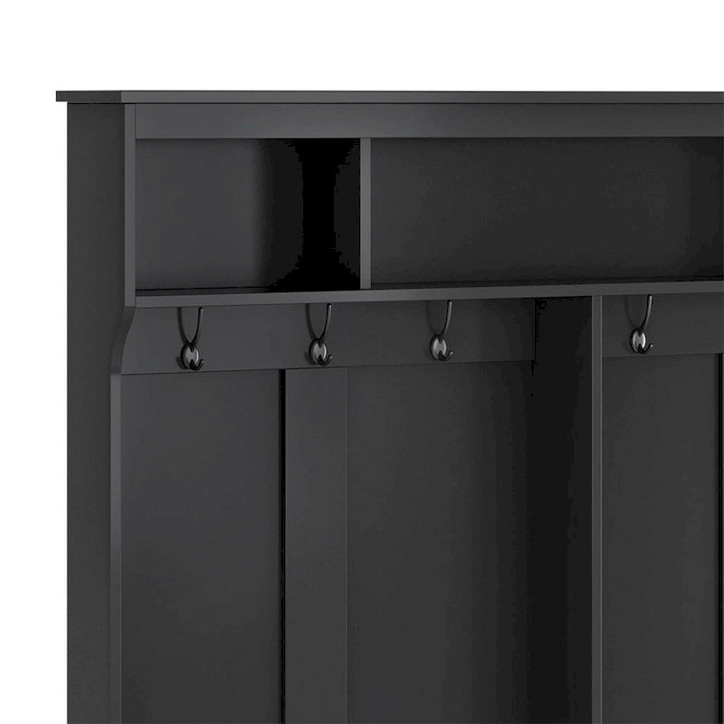 Porte-manteau avec patères, étagères et 24 casiers à chaussures - Meuble d'entrée