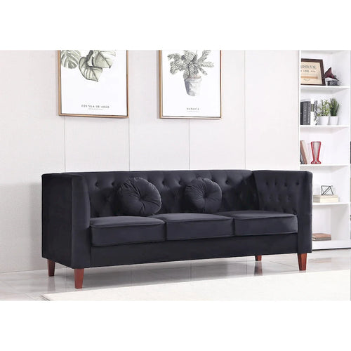 Canapé Chesterfield classique en velours froissé avec dossier capitonné – 7 couleurs
