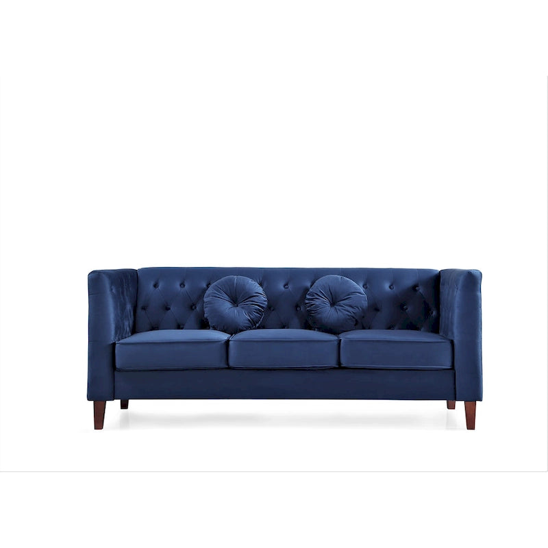 Canapé Chesterfield classique en velours froissé avec dossier capitonné – 7 couleurs