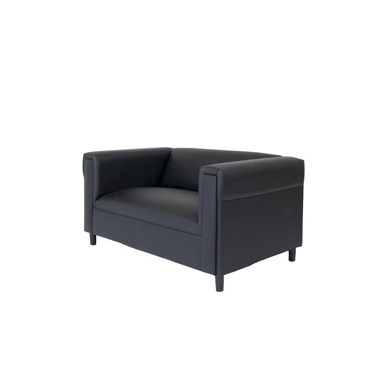 Canapé compact Mid-Century Modern en Faux Cuir - Cadre en Bois Massif