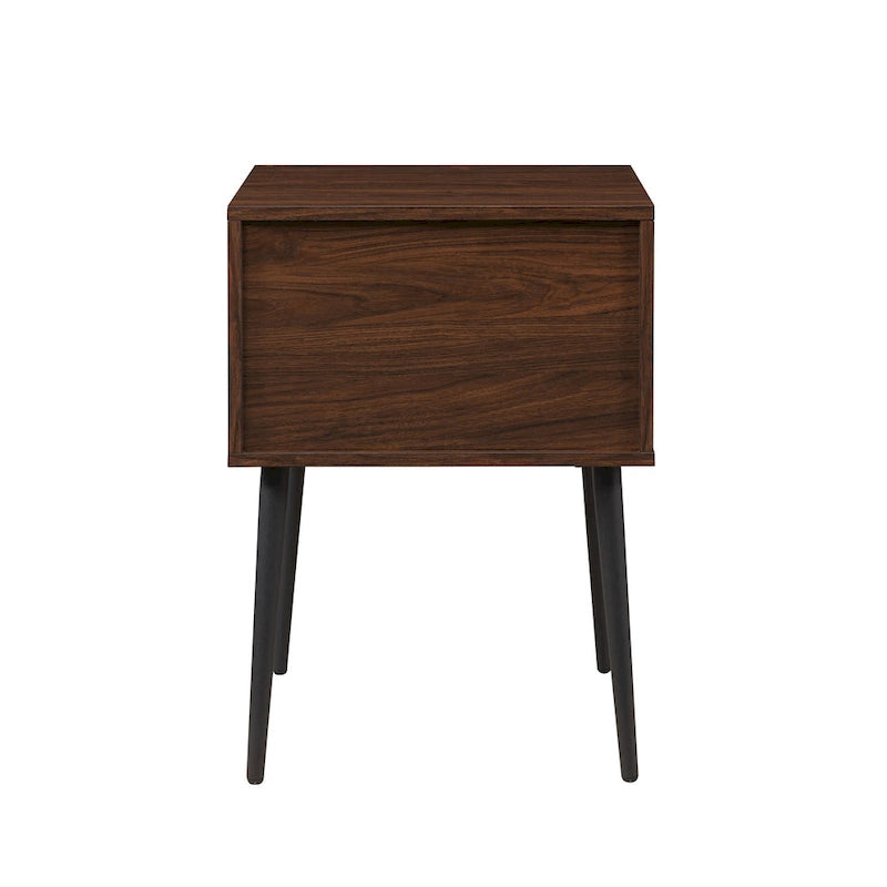 Table d'appoint contemporaine minimale avec tiroir et casier ouvert - 45,7 cm L x 45,7 cm P x 63,5 cm H