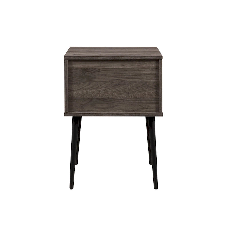Table d'appoint contemporaine minimale avec tiroir et casier ouvert - 45,7 cm L x 45,7 cm P x 63,5 cm H