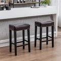 Tabourets de bar sans dossier en similicuir, hauteur comptoir 74 cm - Chaises d'îlot de cuisine style ferme