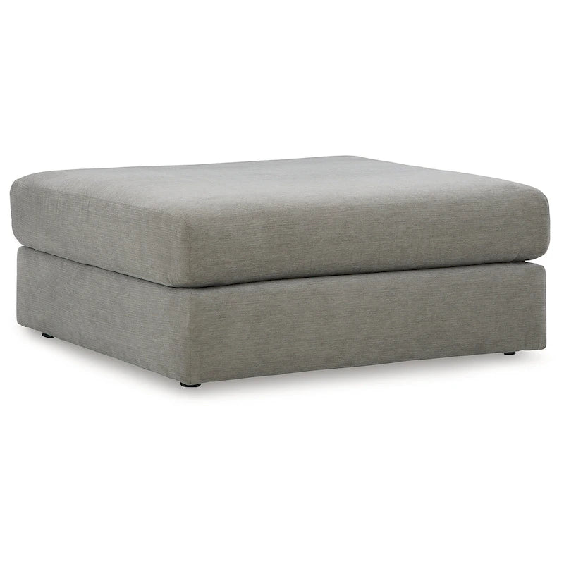 Grand pouf d'appoint - Chenille gris cendré - 44 larg. x 44 prof. x 20 haut. po