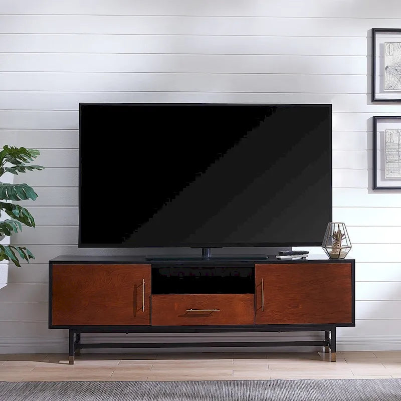SEI Furniture Belize Mid-century Modern Media TV Stand for TV's up to 61