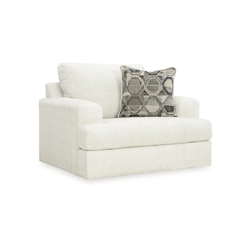 Fauteuil d'appoint surdimensionné en lin – 130 larg. x 104 prof. x 99 haut. cm