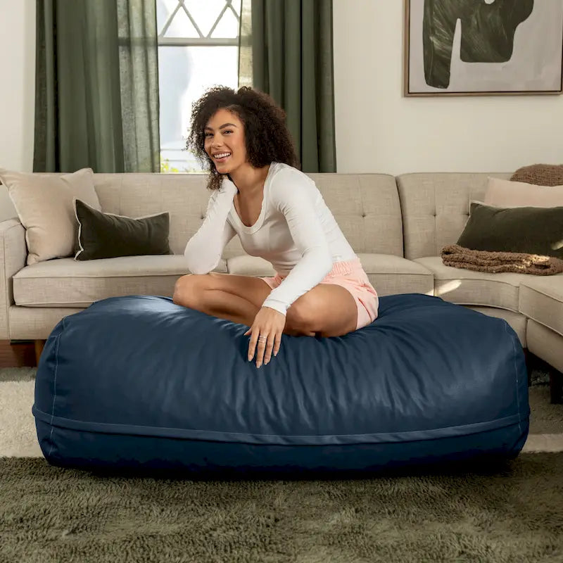 Grand pouf ottoman en similicuir - Grand pouf ottoman de canapé et chaise longue