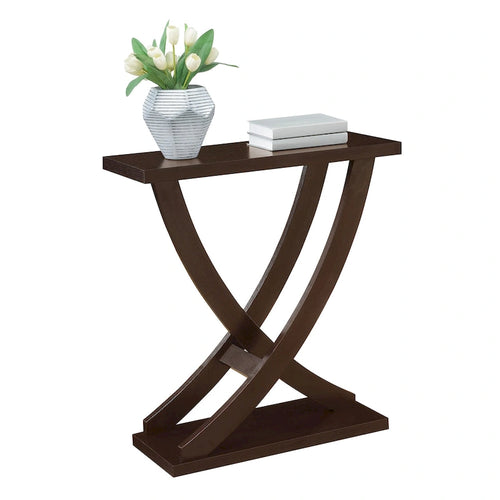 Console Criss-Cross – Table d'entrée et de canapé moderne en grain de bois