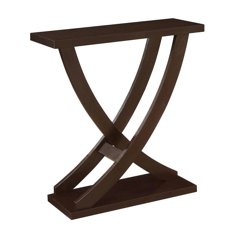 Console Criss-Cross – Table d'entrée et de canapé moderne en grain de bois