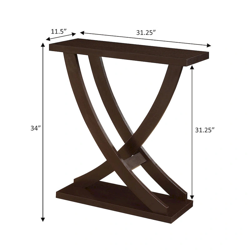 Console Criss-Cross – Table d'entrée et de canapé moderne en grain de bois