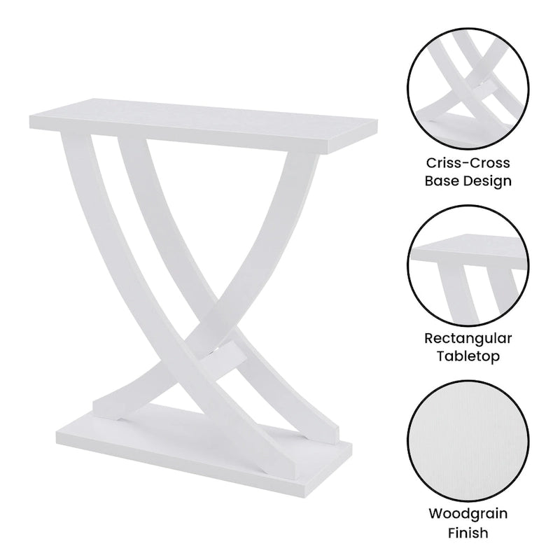 Console Criss-Cross – Table d'entrée et de canapé moderne en grain de bois