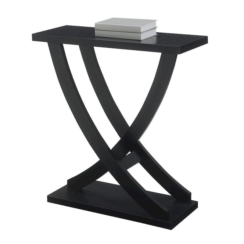Console Criss-Cross – Table d'entrée et de canapé moderne en grain de bois