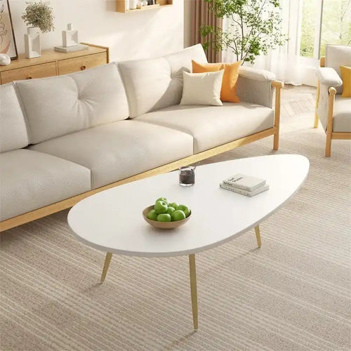Coffee Tables for Small Space Unique Simple Oval - 22.2D x 42.5W x 17.1H