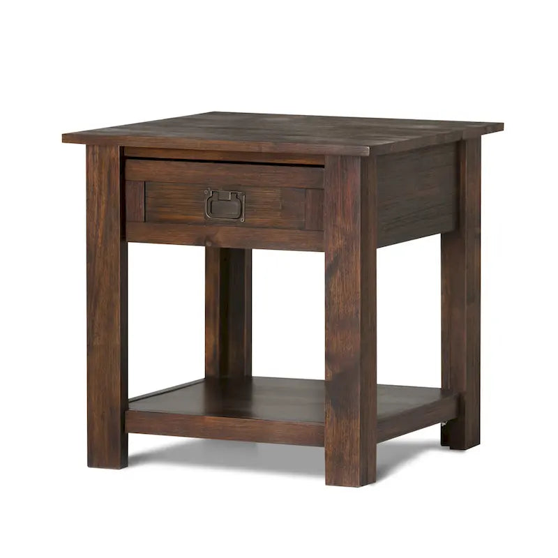 WYNDENHALL Garret Table d'appoint carrée rustique en bois d'acacia massif de 55,8 cm de large – 55,8 cm (L) x 55,8 cm (P) x 55,8 cm (H)