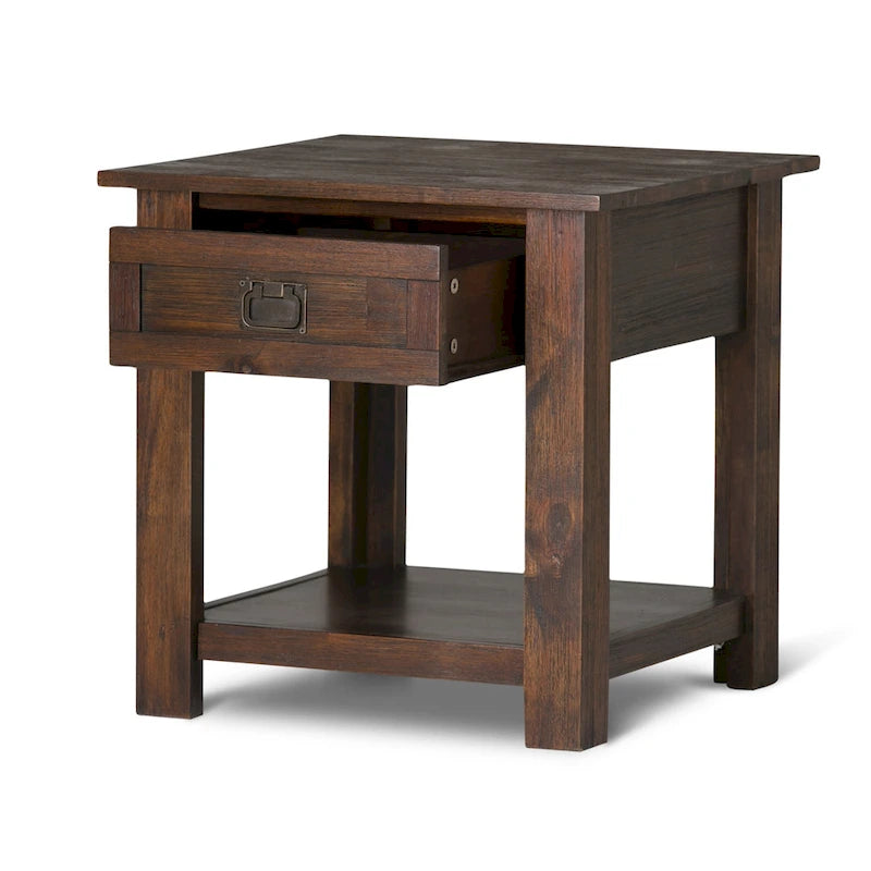 WYNDENHALL Garret Table d'appoint carrée rustique en bois d'acacia massif de 55,8 cm de large – 55,8 cm (L) x 55,8 cm (P) x 55,8 cm (H)