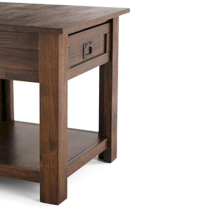 WYNDENHALL Garret Table d'appoint carrée rustique en bois d'acacia massif de 55,8 cm de large – 55,8 cm (L) x 55,8 cm (P) x 55,8 cm (H)