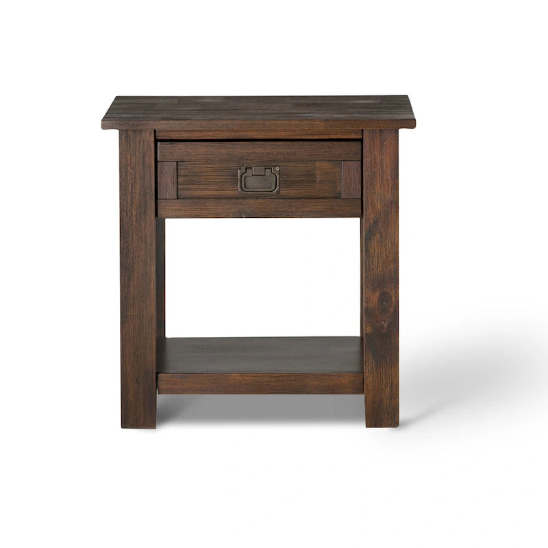 WYNDENHALL Garret Table d'appoint carrée rustique en bois d'acacia massif de 55,8 cm de large – 55,8 cm (L) x 55,8 cm (P) x 55,8 cm (H)