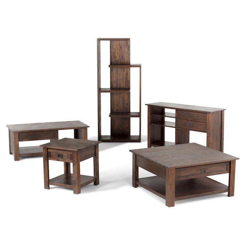 WYNDENHALL Garret Table d'appoint carrée rustique en bois d'acacia massif de 55,8 cm de large – 55,8 cm (L) x 55,8 cm (P) x 55,8 cm (H)