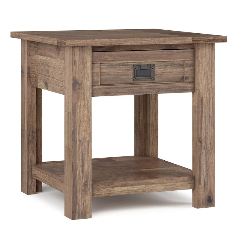 WYNDENHALL Garret Table d'appoint carrée rustique en bois d'acacia massif de 55,8 cm de large – 55,8 cm (L) x 55,8 cm (P) x 55,8 cm (H)