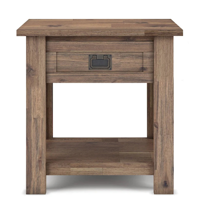 WYNDENHALL Garret Table d'appoint carrée rustique en bois d'acacia massif de 55,8 cm de large – 55,8 cm (L) x 55,8 cm (P) x 55,8 cm (H)