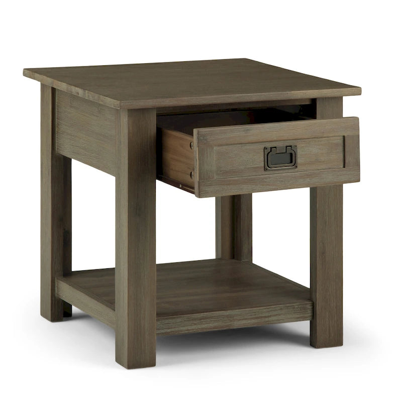 WYNDENHALL Garret Table d'appoint carrée rustique en bois d'acacia massif de 55,8 cm de large – 55,8 cm (L) x 55,8 cm (P) x 55,8 cm (H)
