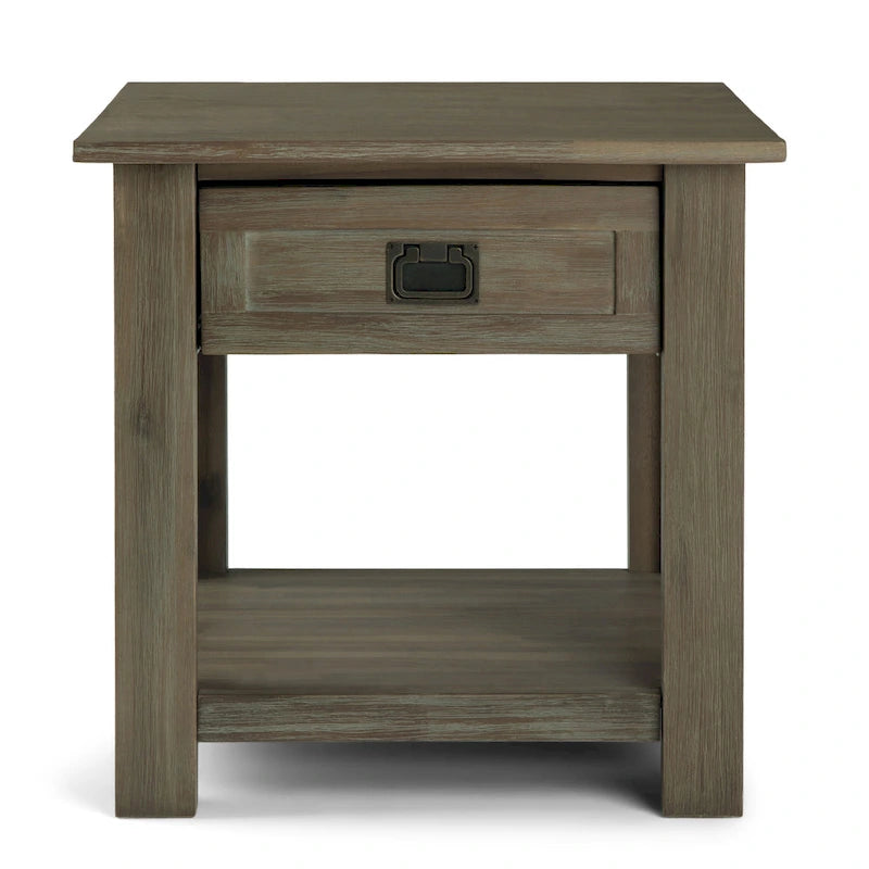 WYNDENHALL Garret Table d'appoint carrée rustique en bois d'acacia massif de 55,8 cm de large – 55,8 cm (L) x 55,8 cm (P) x 55,8 cm (H)