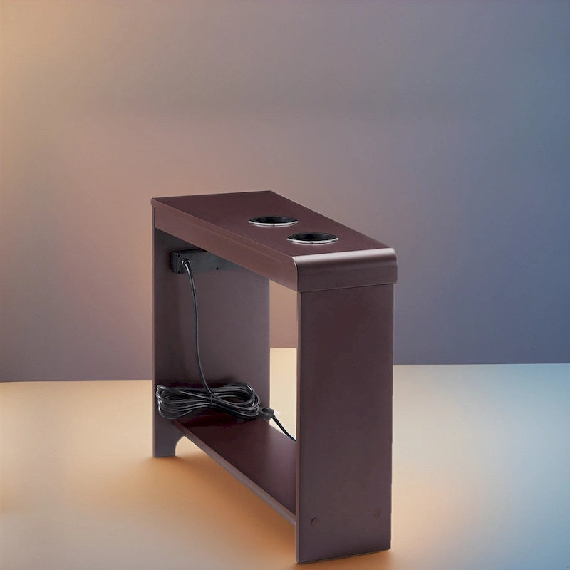 Table d'appoint étroite avec station de charge - Table de chevet avec rangement, 3 prises et 2 ports USB
