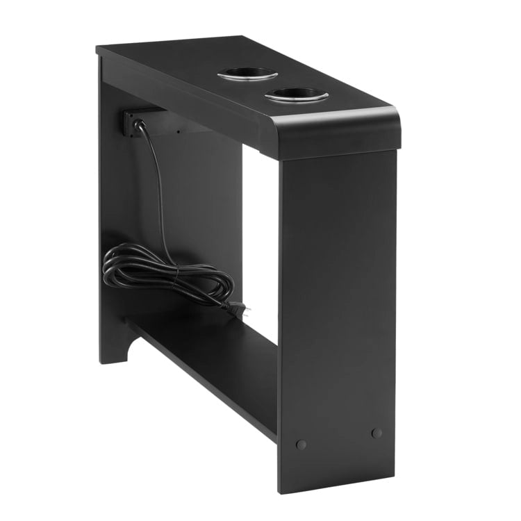 Table d'appoint étroite avec station de charge - Table de chevet avec rangement, 3 prises et 2 ports USB