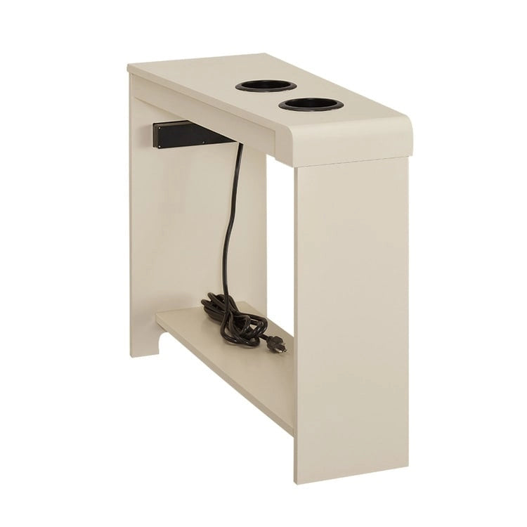Table d'appoint étroite avec station de charge - Table de chevet avec rangement, 3 prises et 2 ports USB