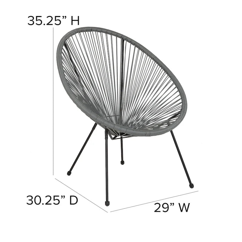 Fauteuil-hamac Papasan en rotin à élastiques - Capacité de 200 kg - 4 coloris